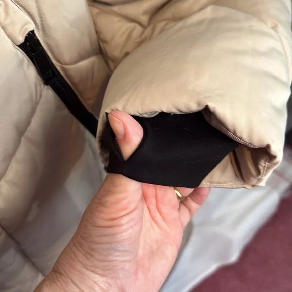 NWT L Nine West Duvet Puffer Coat Tan - Picture 13 of 16